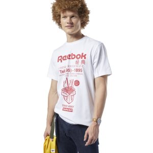 Koszulki Męskie Reebok Classic International Noodles Białe PL 14LUMOY